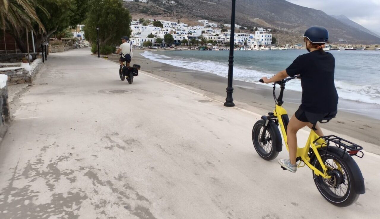 Amorgos biking seaside